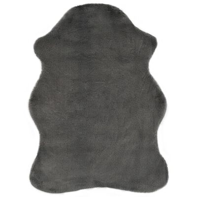 vidaXL Kilimas, tamsiai pilkas, 65x95cm, dirbtinis triušio kailis