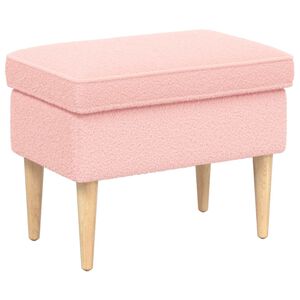 vidaXL Pėdų staliukas Rožinė 55 x 35 x 41 cm Boucl&eacute;