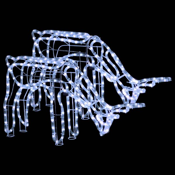 vidaXL Kalėdinės dekoracijos elniai, 2vnt., šalti balti, 73x31x45cm