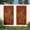 vidaXL Sodo sienos dekoracija, 2 dalių, 105x55cm, corten plienas
