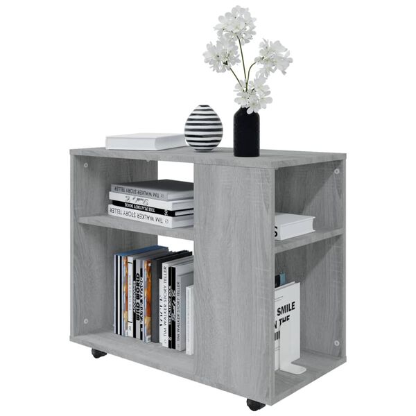 vidaXL Šoninis staliukas, pilkas ąžuolo, 70x35x55cm, apdirbta mediena