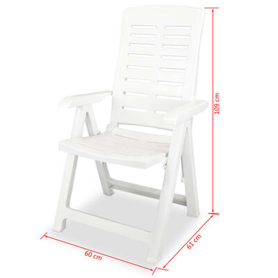 vidaXL Bistro baldų komplektas, 3d., baltas, plastikas