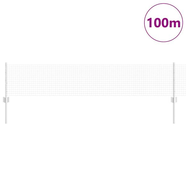 vidaXL Tvora su stulpais Sidabro 0,4 x 100 m Plienas