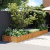 vidaXL Auk&scaron;tas sodo lovelis, 482x100x36cm, Corten plienas