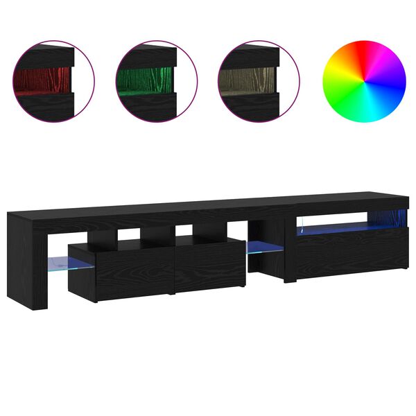 vidaXL Televizoriaus spintelė 2 pcs Juodas ąžuolas 215 x 36,5 x 40 cm