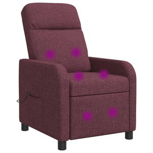 vidaXL Masažinis atlo&scaron;iamasis krėslas Violetinė Audinys