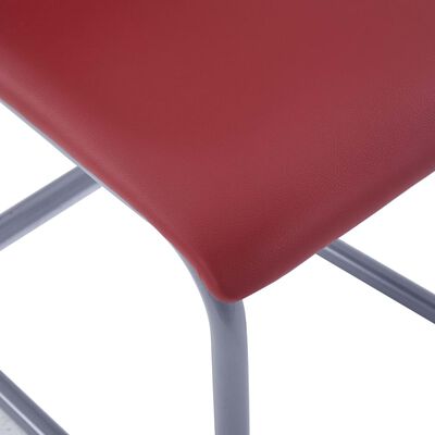 vidaXL Gembinės valgomojo kėdės, 4vnt., raudonos, dirbtinė oda