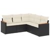 vidaXL Patio Sofa Set 5 vietos Black and Cream