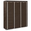 vidaXL Drab. spinta su skyr. ir stryp., ruda, 150x45x175cm, audinys
