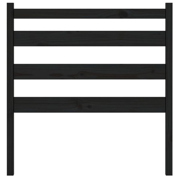 vidaXL Lovos galvūgalis, juodas, 96x4x100cm, pušies medienos masyvas