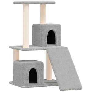 vidaXL Draskyklė katėms su stovais i&scaron; sizalio, &scaron;viesiai pilka, 82cm