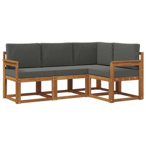vidaXL Lauko sofos komplektas su pagalve 4 pcs Natūralus ir antracitas