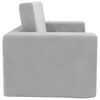 vidaXL Vaiki&scaron;ka dvivietė sofa-lova, &scaron;viesiai pilka, mink&scaron;tas pliu&scaron;as