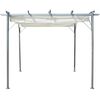 vidaXL Pergolė su i&scaron;traukiamu stogu, kreminė balta, plienas, 3 x 3 m