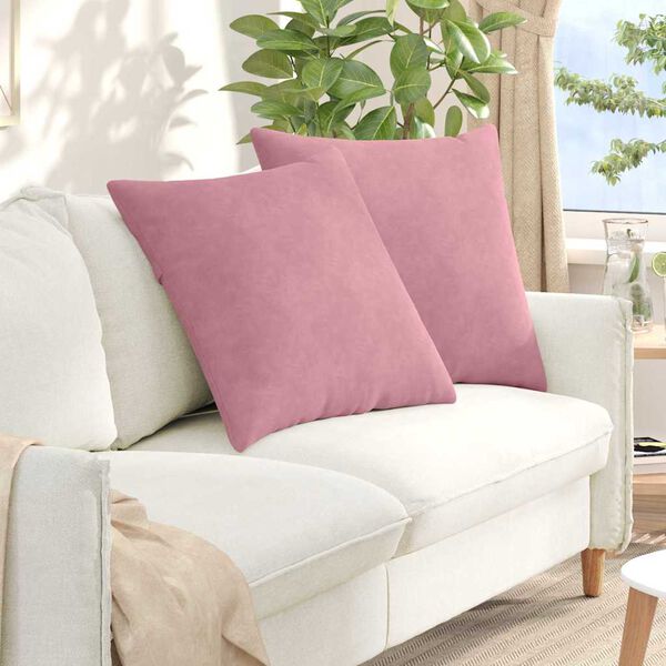 vidaXL Sofa Pagalvės 2 pcs Rožinė 60 x 60 cm Kordūrinis audinys