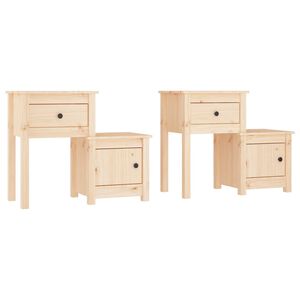 vidaXL Naktinės spintelės, 2vnt., 79,5x38x65,5cm, pu&scaron;ies masyvas