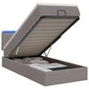vidaXL Otmana lova su matracsu ir LED Taupe 90 x 200 cm Audinys