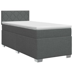 vidaXL Spyruoklinė lova su čiužiniu Tamsiai pilka 80 x 200 cm Audinys