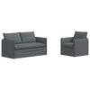 vidaXL Sofa 2 pcs Tamsiai pilka 196 x 82 x 85 cm audinys