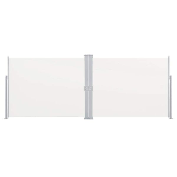 vidaXL I&scaron;traukiama &scaron;oninė pertvara, kreminės spalvos, 170x1000cm