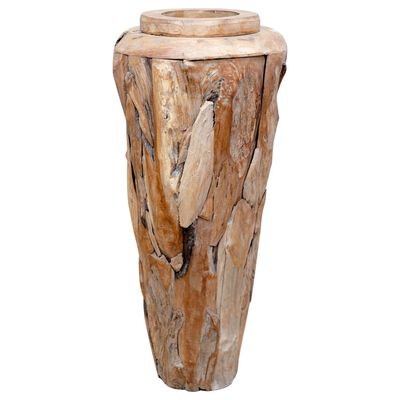 vidaXL Dekoratyvinė vaza, 40x80cm, tikmedžio medienos masyvas