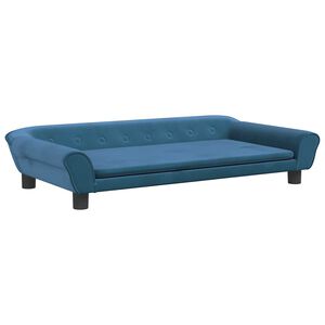 vidaXL Vaiki&scaron;ka sofa, mėlynos spalvos, 100x50x26cm, aksomas