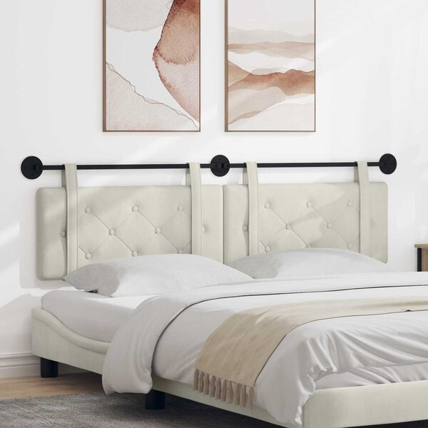 vidaXL Kabantysis galvūgalis Kreminė 170 x 55 x 5 cm Aksomas