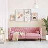 vidaXL Dvivietė chesterfield sofa su pagalvėlėmis, rožinė, aksomas