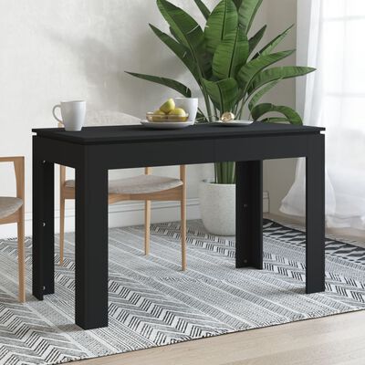 vidaXL Valgomojo stalas, juodos spalvos, 120x60x76cm, MDP