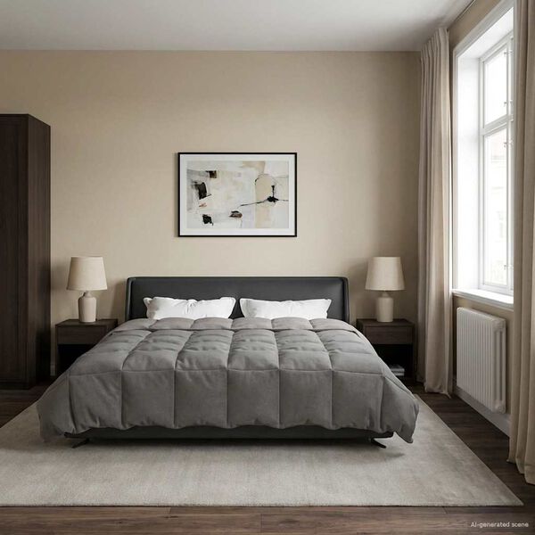 vidaXL Vasaros antklodė &Scaron;viesiai pilka 200 x 220 cm Mikropluo&scaron;tas