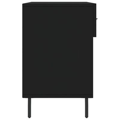 vidaXL Batų suoliukas, juodos spalvos, 102x35x55cm, apdirbta mediena