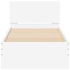 vidaXL Lovos rėmas su galvūgaliu, baltas, 90x200cm, apdirbta mediena