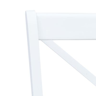 vidaXL Valgomojo kėdės, 4vnt., baltos/šviesios medienos, kaučiukmedis