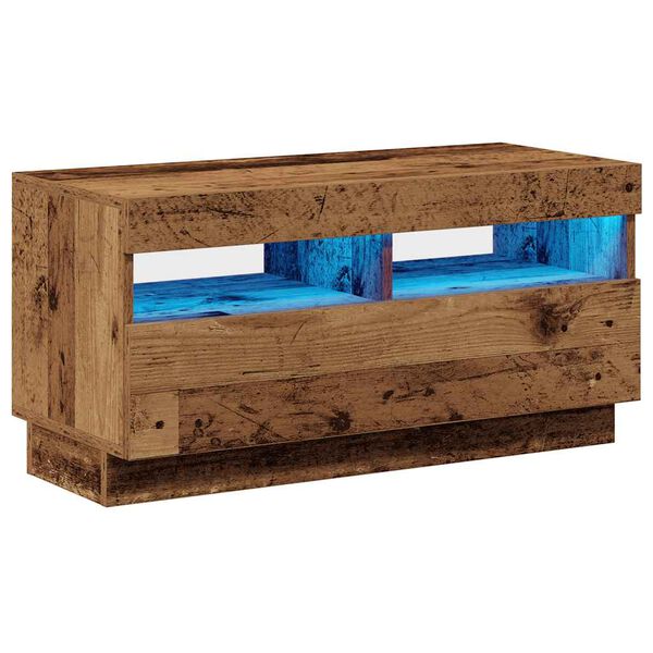 vidaXL Televizoriaus spintelė su LED, medienos, 80x35x40cm, mediena