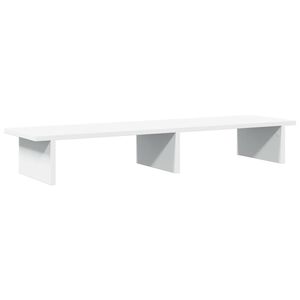 vidaXL Monitoriaus stovas, baltas, 100x27x15cm, apdirbta mediena
