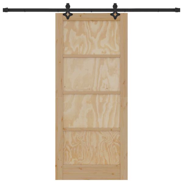 vidaXL Slankios durys ORKDAL Ruda 86 x 198,5 cm Kietos pušies mediena