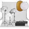 vidaXL Fotostudijos rinkinys su &scaron;viestuvais, fonu ir reflektoriumi