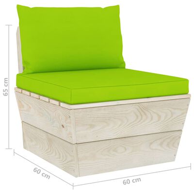 vidaXL Trivietė sodo sofa iš palečių su pagalvėlėmis, eglės mediena