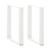 vidaXL Valgomojo stalo kojelės, 2 vnt., baltos, 60x(72-73) cm, plienas, U formos