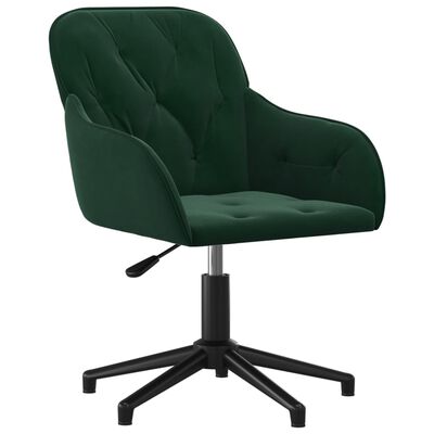 vidaXL Pasukama biuro kėdė, tamsiai žalios spalvos, aksomas