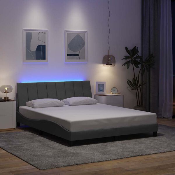 vidaXL Lovos rėmas be čiužinio, Hanko, &scaron;viesiai pilkas, 160x200cm, audinys