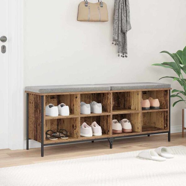 vidaXL Batu skrynia su lentyna Senovinis medis 131 x 35 x 50 cm