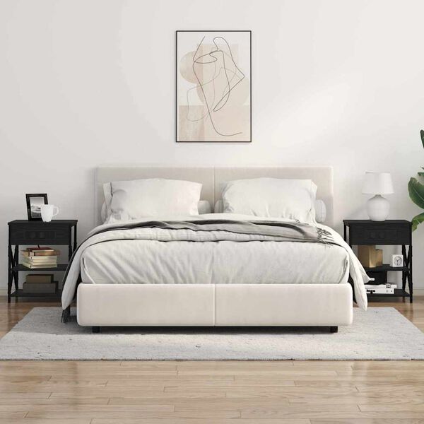 vidaXL &Scaron;alia lovos spintelė su lentyna Juodas ąžuolas 41 x 31 x 51 cm