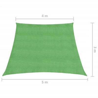 vidaXL Uždanga nuo saulės, šviesiai žalia, 4/5x3m, HDPE, 160g/m²