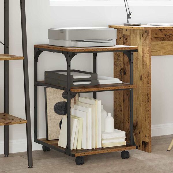 vidaXL Spausdintuvo laikiklis Senovinis medis 43 x 48 x 64 cm