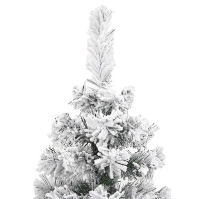 vidaXL Plona dirbtinė Kalėdų eglutė su sniegu, žalia, 180cm, PVC