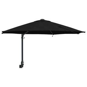 vidaXL Sodo skėtis 248 x 248 x 148 cm Poliesteris ir plienas Juoda