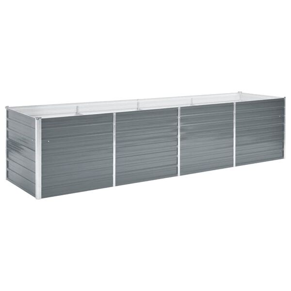 vidaXL Lovelis, pilkas, galvanizuotas plienas, 320x80x77cm