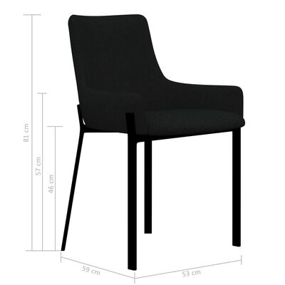 vidaXL Valgomojo kėdės, 6 vnt., juodos spalvos, audinys (3x282595)