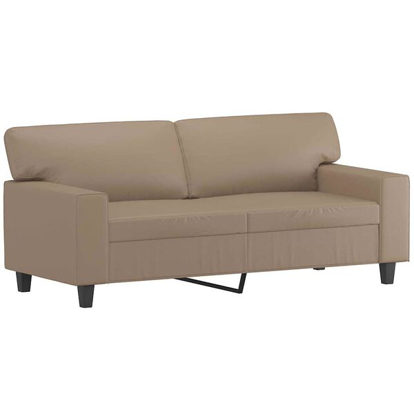 vidaXL Dvivietė sofa, kapučino spalvos, 140cm, dirbtinė oda